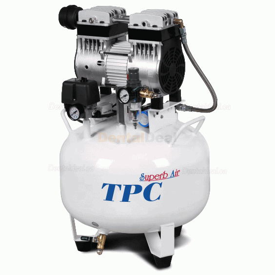 TPC DC701/702/703/704 Dental Lab Silent Oilless Air Compressor with 32-120L Tank